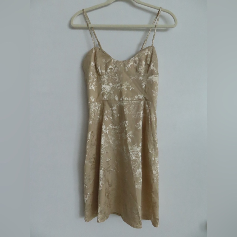 Crescent Gold Mini Dress Bustier Floral